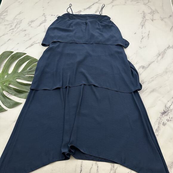 Banana Republic Womens Tiered Maxi Dress Size 12 New Navy Blue Flutter Layers - Picture 7 of 10
